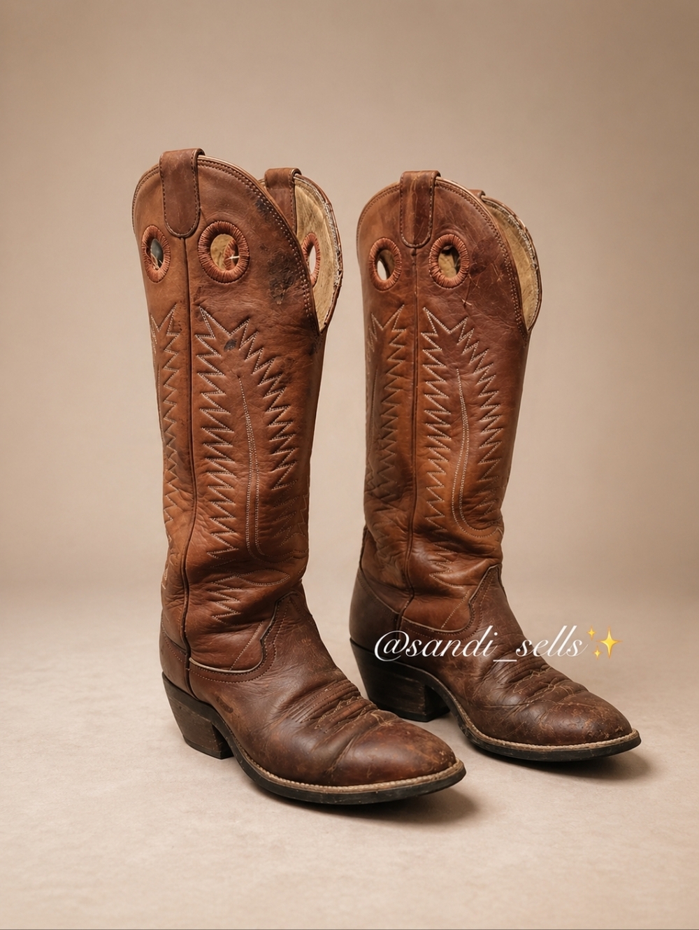Hondos Men's Brown Leather Western Cowboy Boots